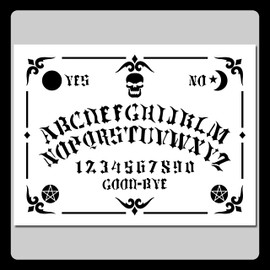 9 X 12-inch Ouija Spirit Board Decorative Stencil with Skull, Pentagrams, Moon and Sun!
