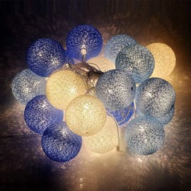 Ciskotu LED Lichterkette Baumwollkugeln mit Stecker, 3,8m 20er Cotton Ball Lichterketten Kugeln Nachtlicht fr Weihnachten, Hochzeit, Party, Zimmer, Wohnheim, Innen Deko