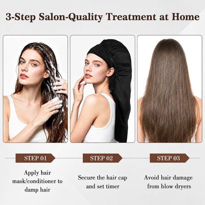 Hair Steamer Cap for Deep Conditioning Adjustable Heat Cap