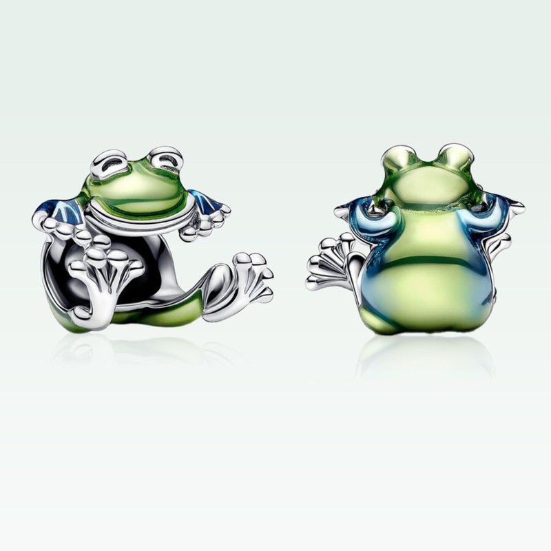MSPOVOF Climbing Frog Charms Bead for Bracelets and Necklaces 925