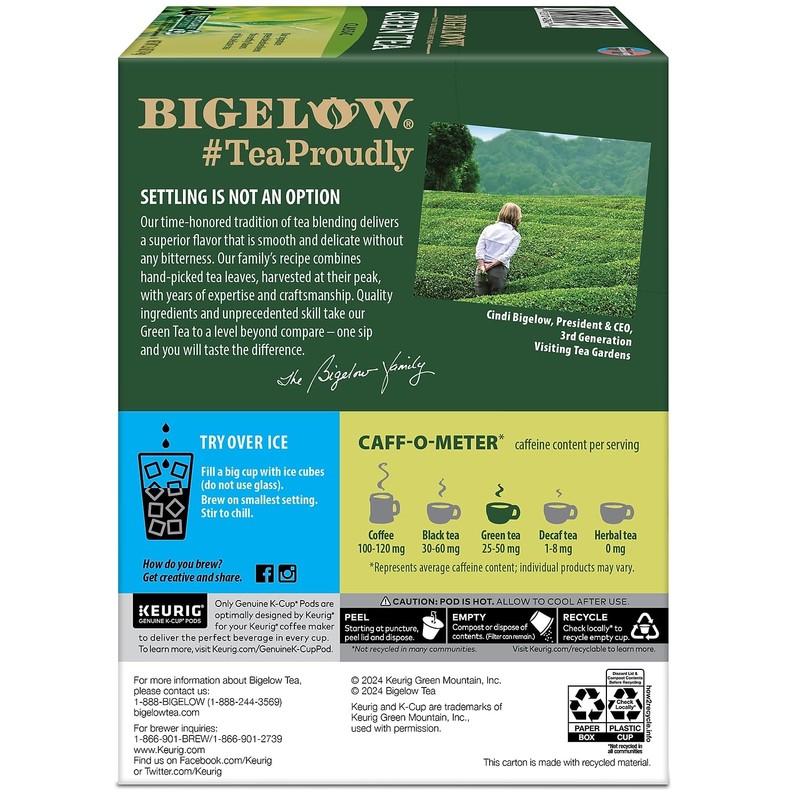 Bigelow Green Tea Keurig Single-Serve K-Cup Pods, 24 Count