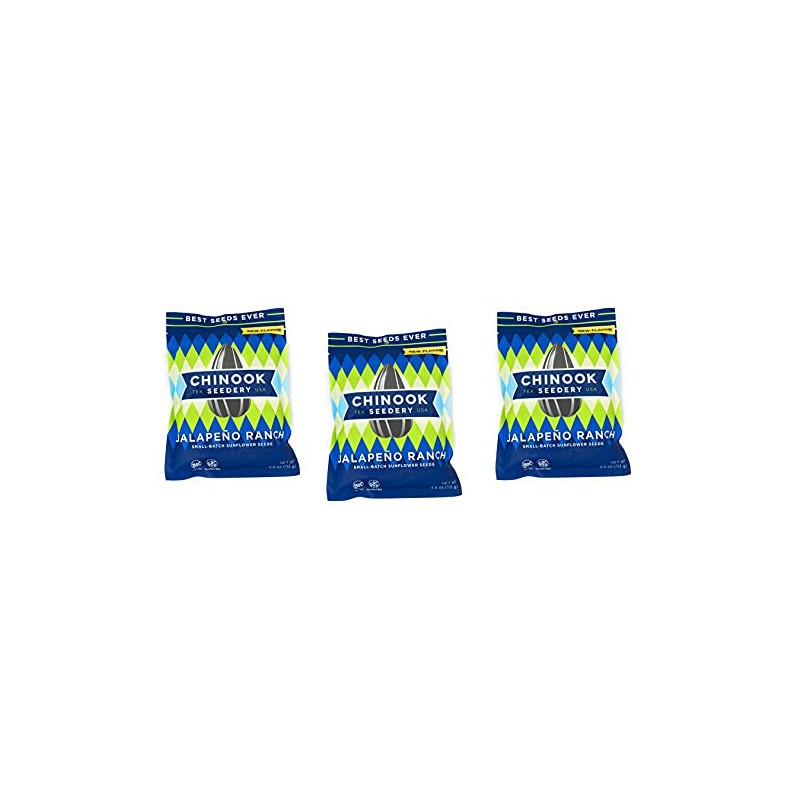 Chinook Seedery Sunflower Seeds Jalapeno Ranch - 3 pack, gray,