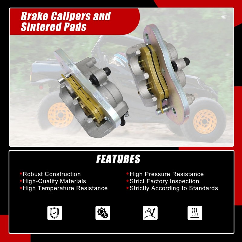 SecosAutoparts Front Brake Calipers and Sintered Pads Compatible with Can
