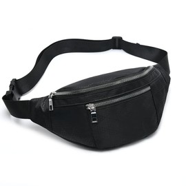 Fanny Pack for Men Women - Water Resistant Fashion Waist Bag Pack with Adjustable Strap for Travel Hiking Running Outdoor Sports.(Black)