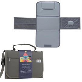 Kewh Jo Portable Diaper Changing Pad-Compact Foldable Baby Changing Mat with Reversible Diaper & Wipes Pocket-Waterproof, Wipeable & Lightweight Travel Essential-Unisex Baby Shower Gifts for Parents