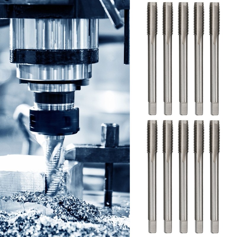 10pcs Thread Tap Set Straight Flute HighSpeed Steel Machine Tap