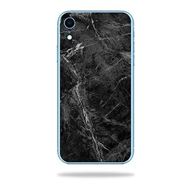 MightySkins Skin Compatible with Apple iPhone XR - Black Marble | Protective, Durable, and Unique Vinyl Decal wrap Cover | Easy to Apply, Remove, and Change Styles | Made in The USA