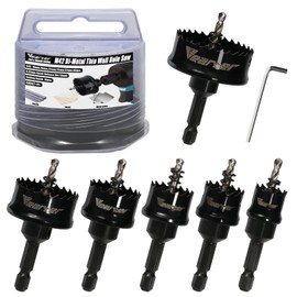 Vearter Bi-Metal Hole Saw Set 6PCS, 16-40mm Cobalt M42 Bimetal Circular Hole Drill Kit Hex Shank, Thin Wall Wood Drill with Arbors, for Wood, Metal, Copper, Plaster, PVC, Steel Plate, Drywall