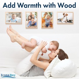 Icona Bay - Real Wood Picture Frame - A4 - 21x29.7cm - Natural Oak - Modern Style - Tabletop or Wall Mounted - Wood Collection