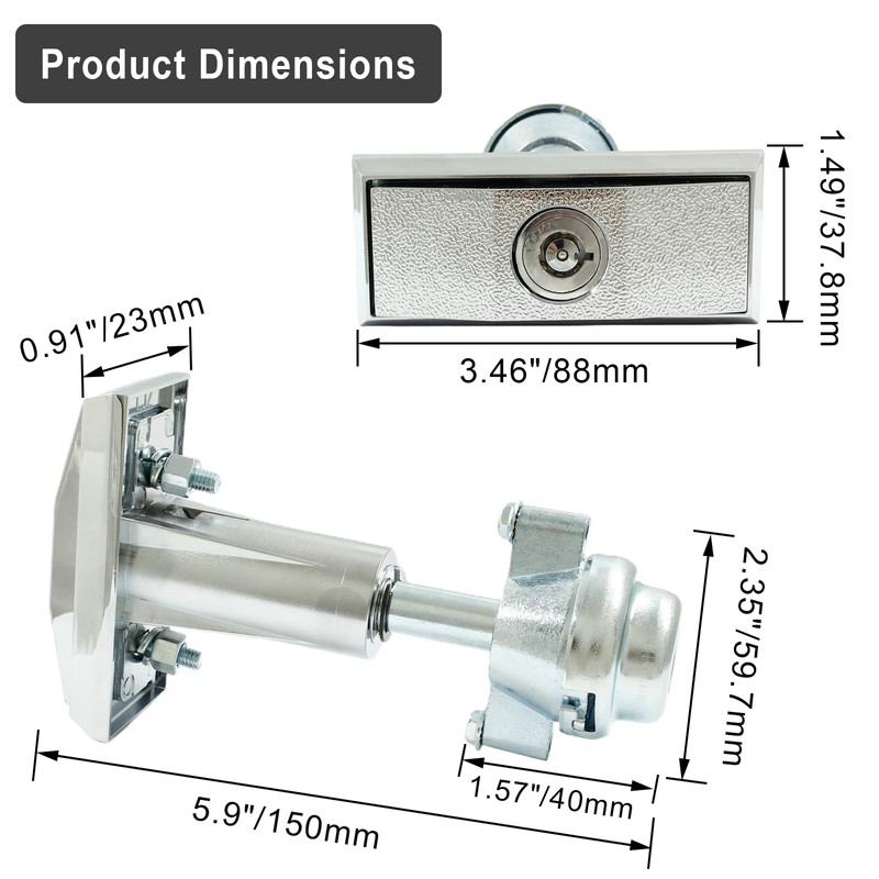 Rierdge Vending Machine Lock with T-Handle with Keys for Candy