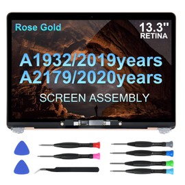 Replacement Screen 13.3" for MacBook Air Retina A1932 2019 Year / A2179 2020 Year (Model：EMC 3302 EMC 3184 MVFH2 MVFJ2 MWTJ2 MWH22) Full LCD Screen Display Assembly (Rose Gold)