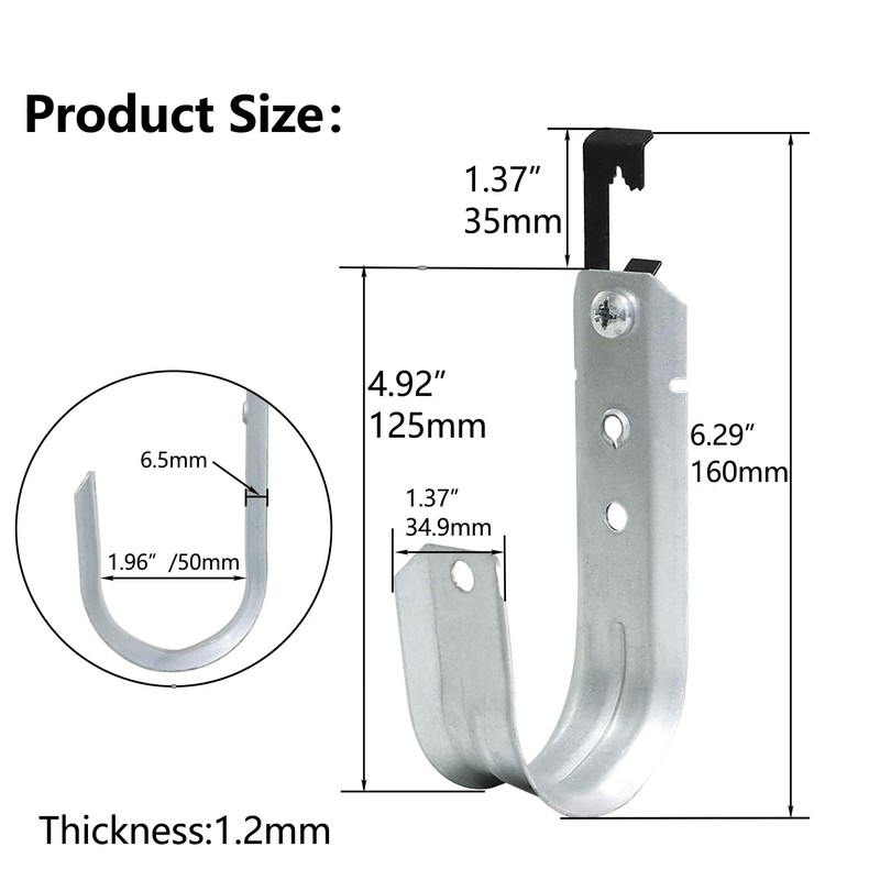 Abeicy 20 Packs 2" Heavy Duty Cable Support J Hooks