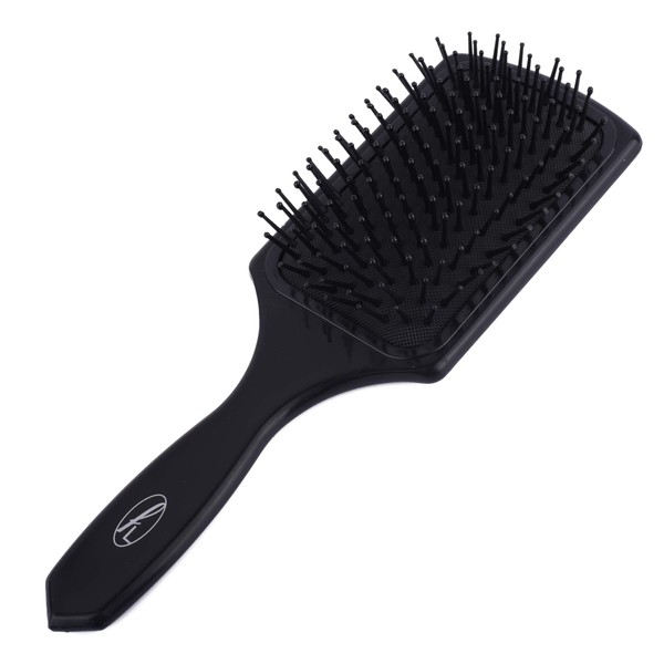 Plastic Paddle Brush 11 Row Nylon Bristle with Rubber Tips