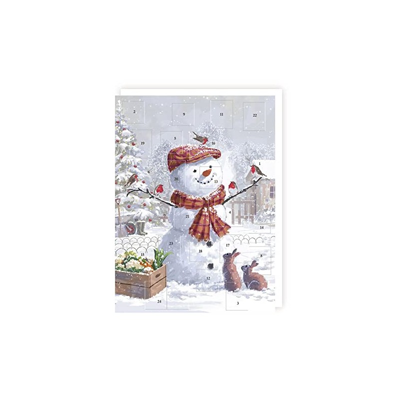 Tracks Traditional Smiling Snowman Advent Calendar - 24 Doors Christmas