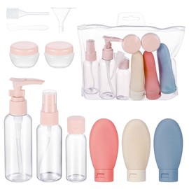 WEZCHUGHAOL 11 Botellas de Viaje, Travel bottles set, Envases para Viaje, Botellas de Viaje Recargables, Accesorios de viaje aprobado por la TSA, para Champú, Gel de Ducha y Limpiador Facial