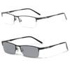 laureles Photochromic Reading Glasses for Men Business Square Metal Half