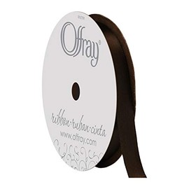 Offray Single Face Satin Craft Ribbon, 3/8-Inch x 18-Feet, Brown