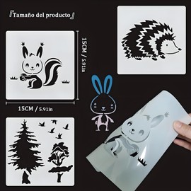 Lumbor37 Plantillas de Dibujo, 20P Plantillas de Dibujo para Scrapbook, Plantilla para Pintar, Suelos, Paredes y Azulejos (15 x 15 cm)