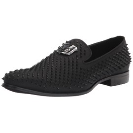 STACY ADAMS mens Sabre Velour Slip on Loafer, Black, 10 US