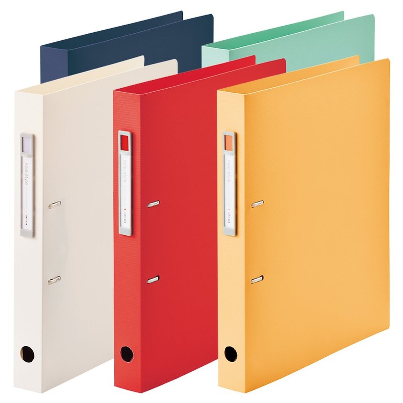 Lihit Lab F7684-11 Ring File, D-Shape, A4, 2 Holes, Navy