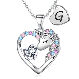IEFIRCH Kids Unicorns Gifts for Girls Kids -Unicorn Necklace for Girls, Unicorns Gifts for Girls Age 6-8 | G Initial Necklaces for Teen Girls Gifts | Kids Jewelry for Girls | Girls Jewelry Girls Gifts