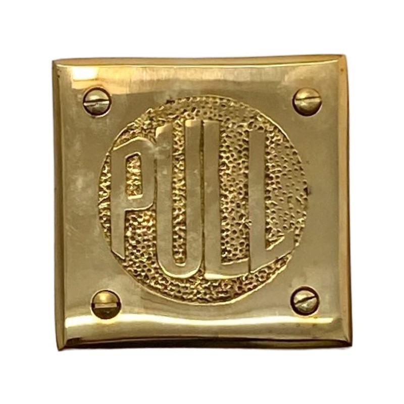 Square Push and Pull Door Plates in Solid Brass with