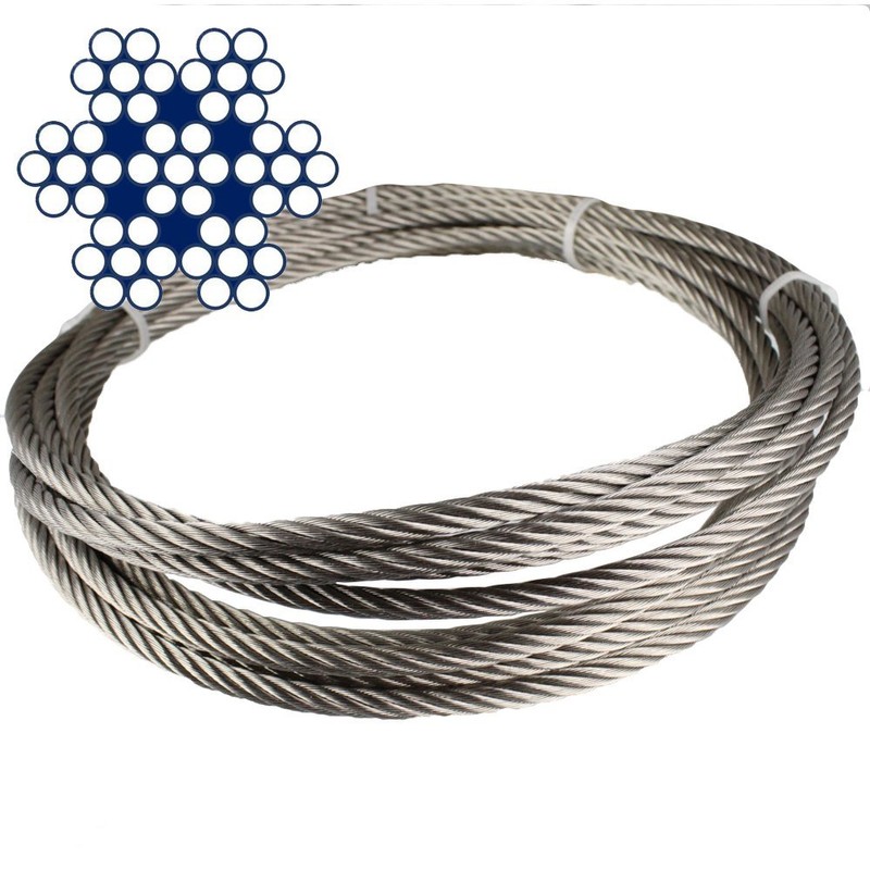 20 Metres Stainless Steel Wire Rope 7 x 7 Medium