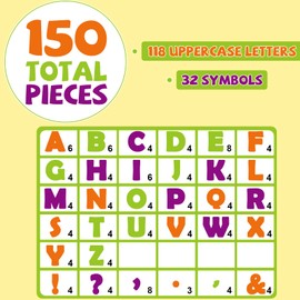 150 PCS Large 6" Halloween Bulletin Board Letters for Fall Wall Decor Colorful Classroom Alphabet Cutouts School Decorations Cardboard Big Sticker Paper Letter Poster Font Letters and Punctuation Set