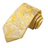 Dubulle Mens Yellow Paisley Striped Tie WOVEN Necktie for Men