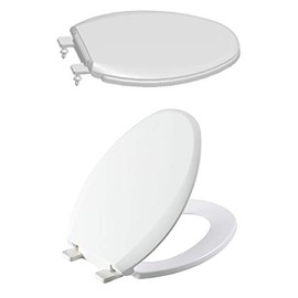 Deluxe toilet seat with slow close & easy clean hinges, polypropylene, white (Elongated)