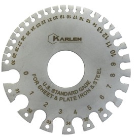 Calibrador Redondo para Lamina y Placa en Pulgadas Equivalente a general 21 Equivalente a starret 283 Karlen