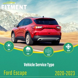 24" 20" 11" Windshield Wiper Blades Replacement for Ford Escape 2020 2021 2022 2023 Premium All Weather Front Rear Wipers Set - OEM Quality (Pack of 3)