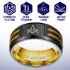 Willis Judd MasonicMan Mens Titanium Freemason Masonic Ring Latin Engraving