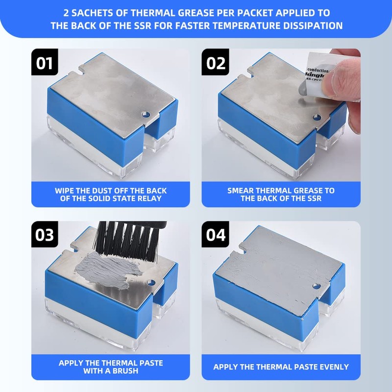CNAODUN Solid State Relay SSR-40DA with Heat Sink DC to