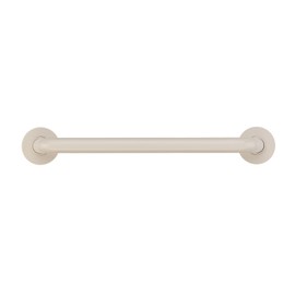 HomeStock Classic Charm Straight Vinyl Coated Grab Bar with Safety Grip and Cover Flange - 1 1/4" Diameter - Size:32" Color: Glossy Biscuit