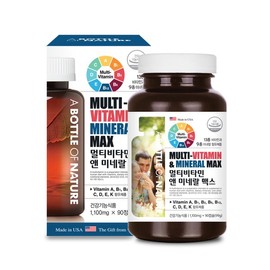 [어바틀] 멀티비타민 앤 미네랄 맥스 (1,100mgx90캡슐)/온가족용 [Erbottle] Multivitamin and Mineral Max (1,100mg x 90 Capsules) / Family Use