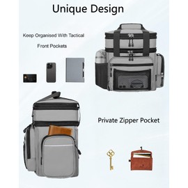 YOSMAAT Expandable Lunch Box Insulated - Cooler Bag Large Soft Lunchbox for Men Women Adults- Leakproof Lunch Pail for Work Shifts Trips Outdoor Activities Grey 16L