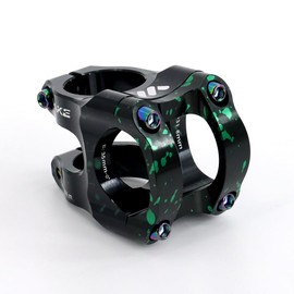 BESNIN Bicycle Stem 0 Degree 31.8 mm for Handlebars 35 mm Short Bicycle Stem Two Colours Mix Stem Colourful Bicycle Stem (Mix Black/Green)