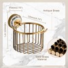 Vintage Wall-Mounted Toilet Paper Holder with Wire Basket Design, Antique