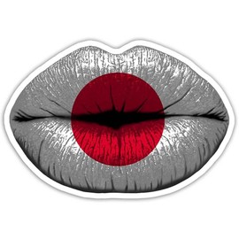 Flag Lips Sticker Decal for Wall, Laptop, Truck, car Bumper Sticker 5 inches (Lips Japanese)