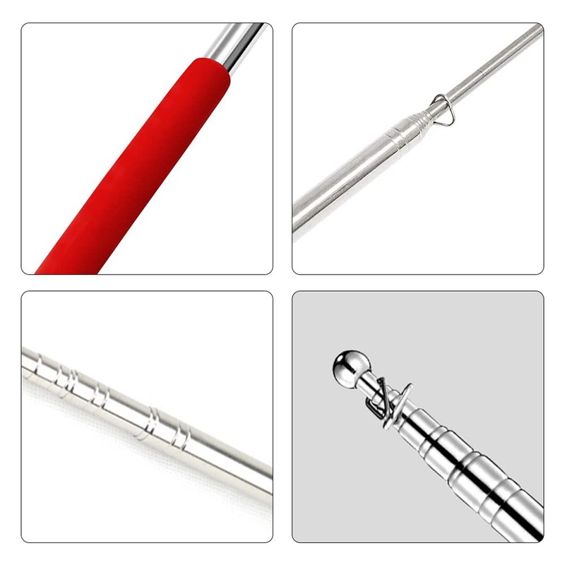 Telescopic Flag Pole, Handheld Flagpole, Portable Extendable, 2 Pieces Handheld