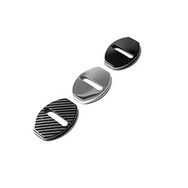 Shop4EV Compatible with Volkswagen VW ID.3 Metal Door Lock Cover Protective Cover Protective Cap Trim Pack of 4 Door Lock Cover Cap Door Black