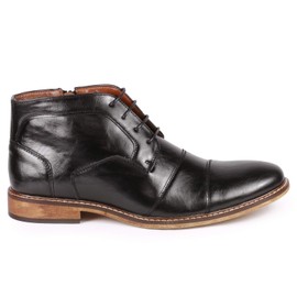 Metrocharm MC147 Men's Cap Toe Formal Dress Casual Oxford Ankle Boot (9.5, Black)