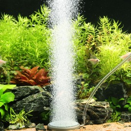 hygger Aquarium Air Stone Fish Tank Bubbler Quiet Ultra High Dissolved Oxygen Stone Kit Nano Fish Tank Air Stone Bubble Stainless Steel Air Stone for Aquarium Fish Tank and Hydroponics-3.0inch