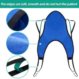 VitalEase U-shaped Lift Sling with Head Support, Transfer Sling for Elderly and Disabled, Polyester Lift Pad for Lifting Patients, Medical Devices- Max Wight 600lb (Small)