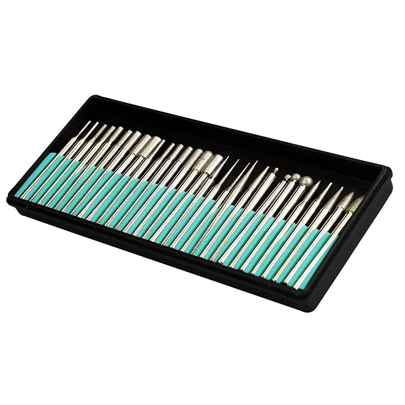 ToolTreaux Diamond Coated Cutting Burrs Set Assorted Rotary Tools 30pc