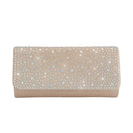Evevictor Rhinestone Clutch Purse for Women Sparkling Party Evening Bag Formal Wedding Cocktail Handbag Prom Money Wallet (Champagne)