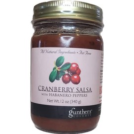 Gunther's Gourmet Cranberry Salsa with Habanero Peppers, Tangy-Fruity Flavor,12 ounce