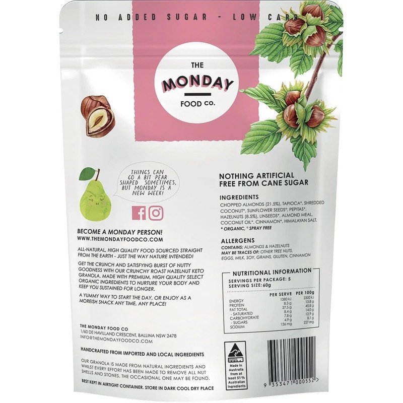 The Monday Food Co - Vegan - Crunchy Roast Hazelnut