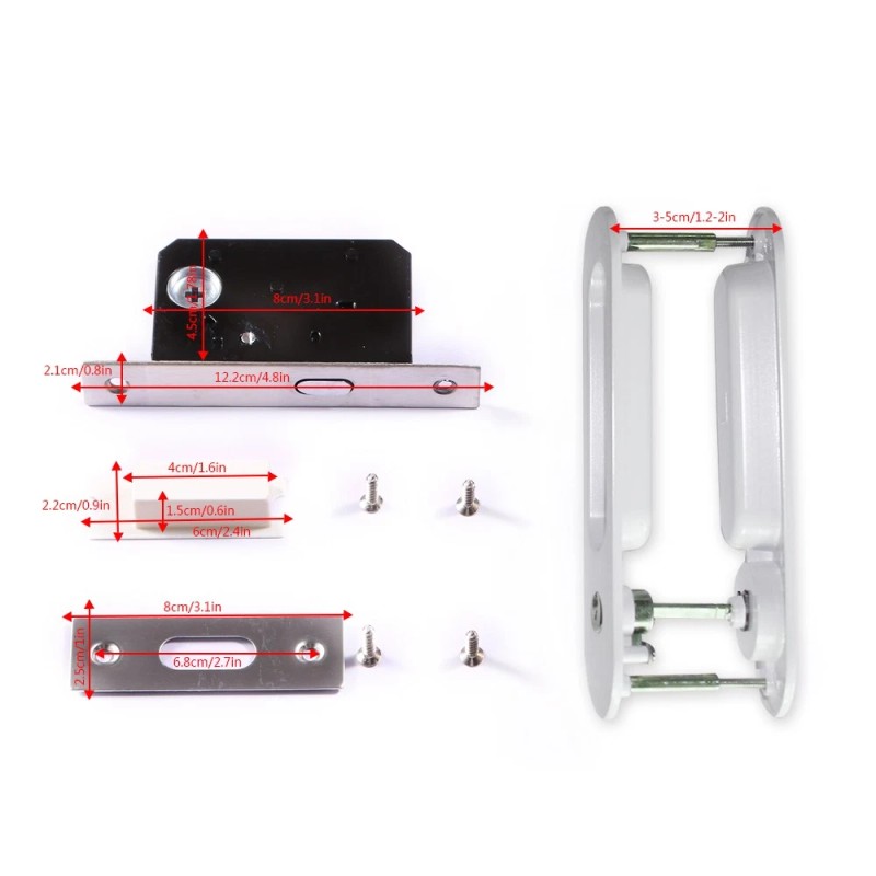 Ccjh White Oval Sliding Door Lock Sleek & Secure for